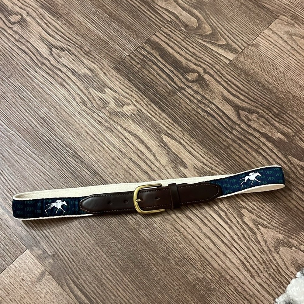 Keeneland Men's 1936 Navy Ribbon Belt - Picture 2 of 4